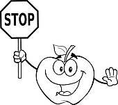 outlined-apple-holding-a-stop-sign-clipart__k15640241